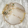 White Opal and Green Foliage Ring Tray