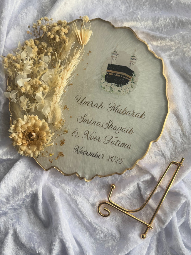 Umrah Mubarak 3D Floral Plaques - 8inch