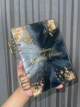Black and Grey Marbled Notebook CraftsbyNahima