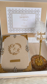 Beige and Gold Nikkah Nama Set