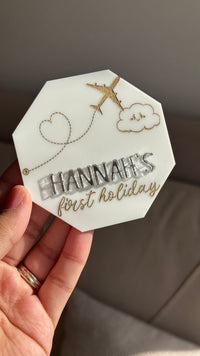 My First Holiday Plaque - Personalised