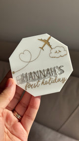 My First Holiday Plaque - Personalised