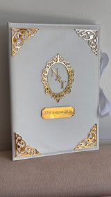 Personalised Oval Nikkah Gift Set: Islamic Wedding Keepsake Box, Pen & Folder