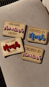 Personalised Children's Name Fridge Magnet - Look What I Created/ Created By