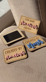 Personalised Children's Name Fridge Magnet - Look What I Created/ Created By