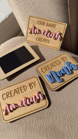 Personalised Children's Name Fridge Magnet - Look What I Created/ Created By