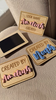 Personalised Children's Name Fridge Magnet - Look What I Created/ Created By