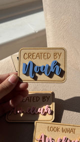 Personalised Children's Name Fridge Magnet - Look What I Created/ Created By