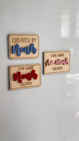 Personalised Children's Name Fridge Magnet - Look What I Created/ Created By