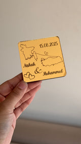 Personalised Acrylic Couples Country Magnet