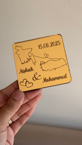 Personalised Acrylic Couples Country Magnet