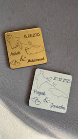 Personalised Acrylic Couples Country Magnet