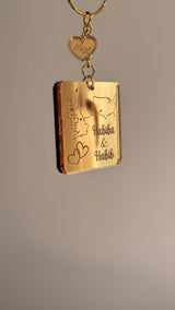 Personalised Acrylic Couples Country Keychain