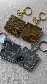 Personalised Acrylic Couples Country Keychain