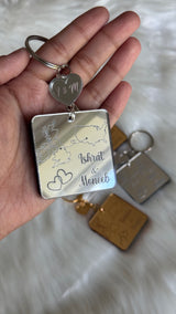 Personalised Acrylic Couples Country Keychain