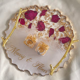 7.5inch White Opal and Red Petal Ring Tray CraftsbyNahima