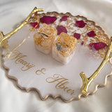7.5inch White Opal and Red Petal Ring Tray CraftsbyNahima