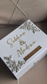 Crystal Diamontè Nikkah Gift Set: Islamic Wedding Keepsake Box, Pen & Folder