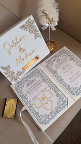 Crystal Diamontè Nikkah Gift Set: Islamic Wedding Keepsake Box, Pen & Folder