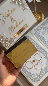Crystal Diamontè Nikkah Gift Set: Islamic Wedding Keepsake Box, Pen & Folder