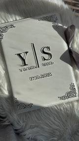 White and Gold Leather Nikkah Nama Set