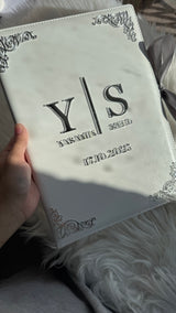 White and Gold Leather Nikkah Nama Set