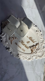Vintage Ring Tray with Velvet Ring Holders - Personalised, 3D printed.