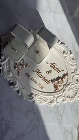 Vintage Ring Tray with Velvet Ring Holders - Personalised, 3D printed.