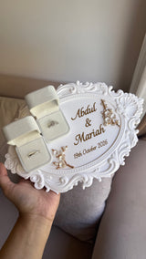 Vintage Ring Tray with Velvet Ring Holders - Personalised, 3D printed.