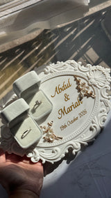 Vintage Ring Tray with Velvet Ring Holders - Personalised, 3D printed.