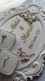 Vintage Ring Tray with Velvet Ring Holders - Personalised, 3D printed.