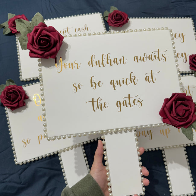 Gate Signs and Bridal Contract - Faux Rose