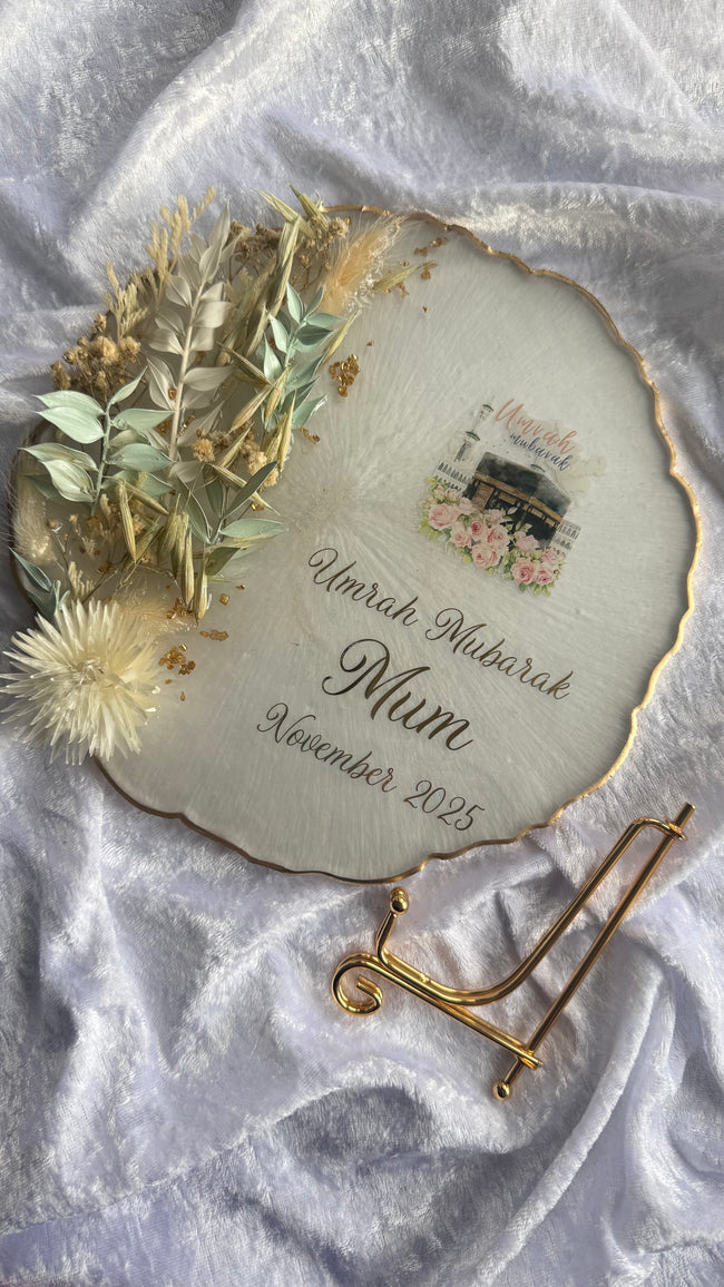 Umrah Mubarak 3D Floral Plaques - 8inch