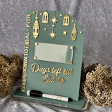 Duck egg + Gold Whiteboard Eid Countdown Sign