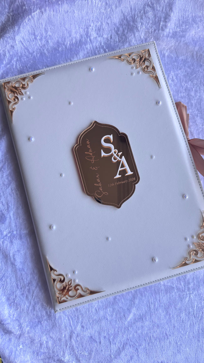 3D Monogram Leather Nikkah Nama Set