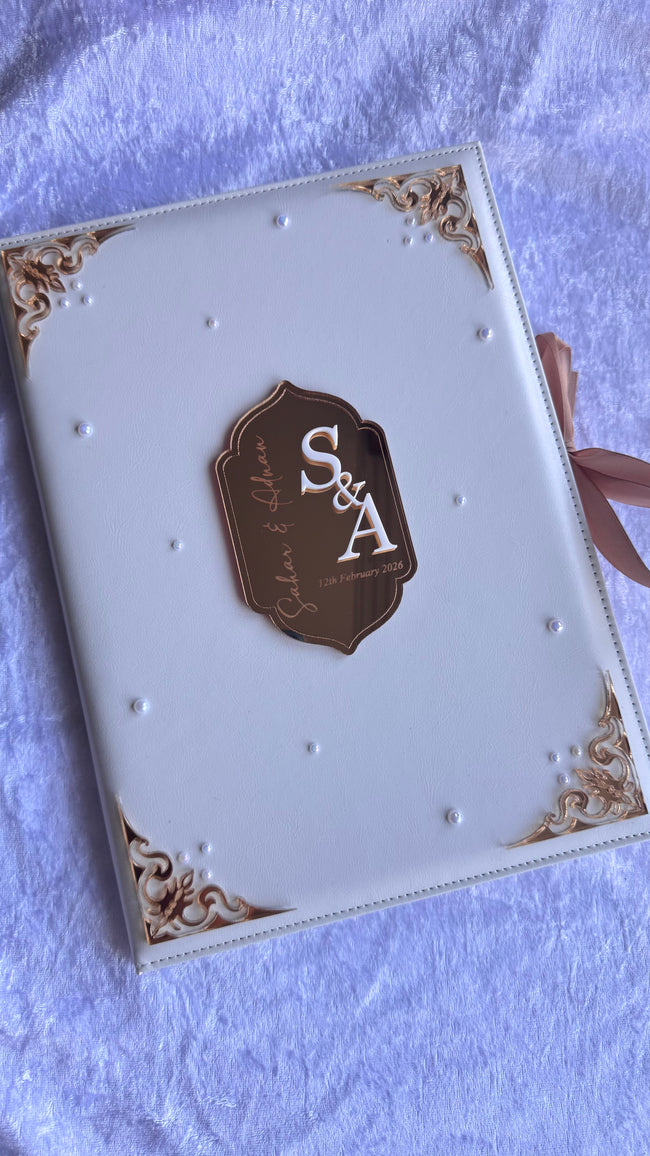 3D Monogram Leather Nikkah Nama Set
