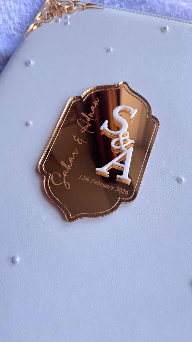 3D Monogram Leather Nikkah Nama Set