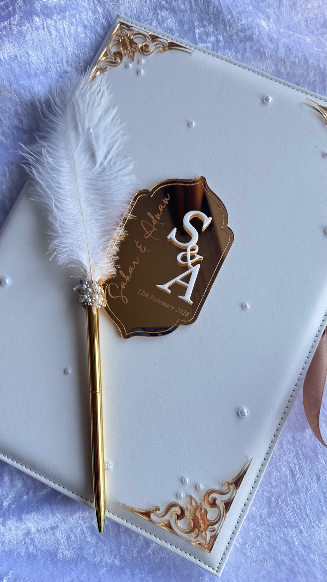 3D Monogram Leather Nikkah Nama Set