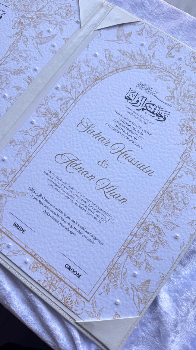 3D Monogram Leather Nikkah Nama Set