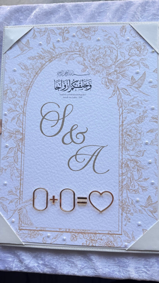 3D Monogram Leather Nikkah Nama Set