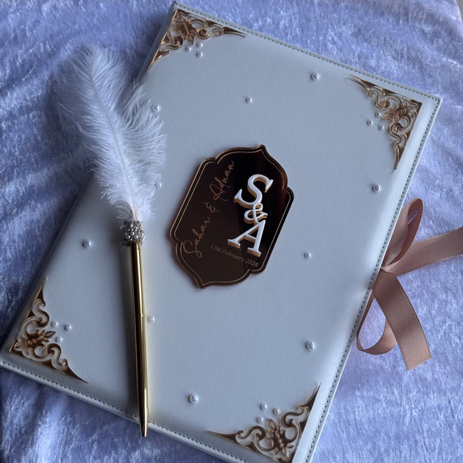 3D Monogram Leather Nikkah Nama Set