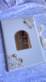 Floral Monogram Leather Nikkah Nama Set