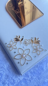 Floral Monogram Leather Nikkah Nama Set