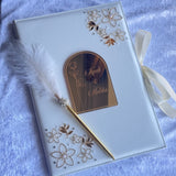 Floral Monogram Leather Nikkah Nama Set