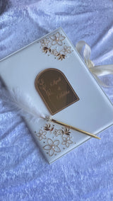 Floral Monogram Leather Nikkah Nama Set