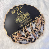 Umrah Mubarak Black 3D Floral Plaque - 10inch