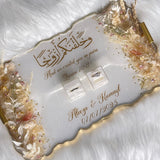 3D Floral Rectangle Ring Tray