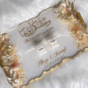 3D Floral Rectangle Ring Tray