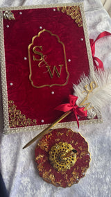 Red Crushed Velvet Nikkah Box Set