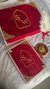 Red Crushed Velvet Nikkah Box Set